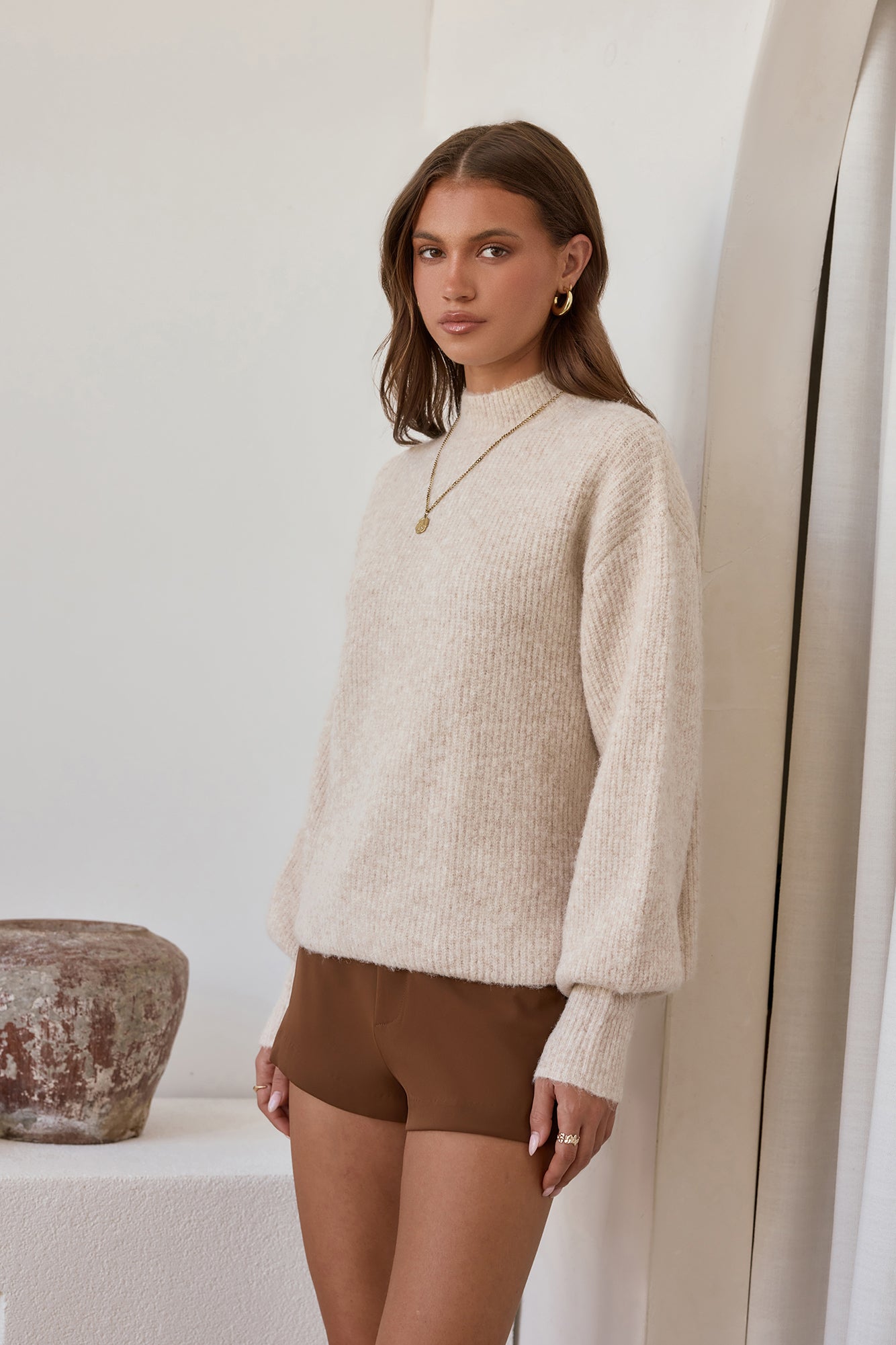 Alpine Affair Fluffy Sweater Oatmeal