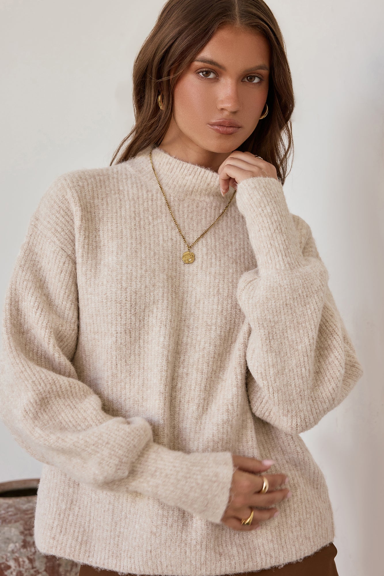 Alpine Affair Fluffy Sweater Oatmeal