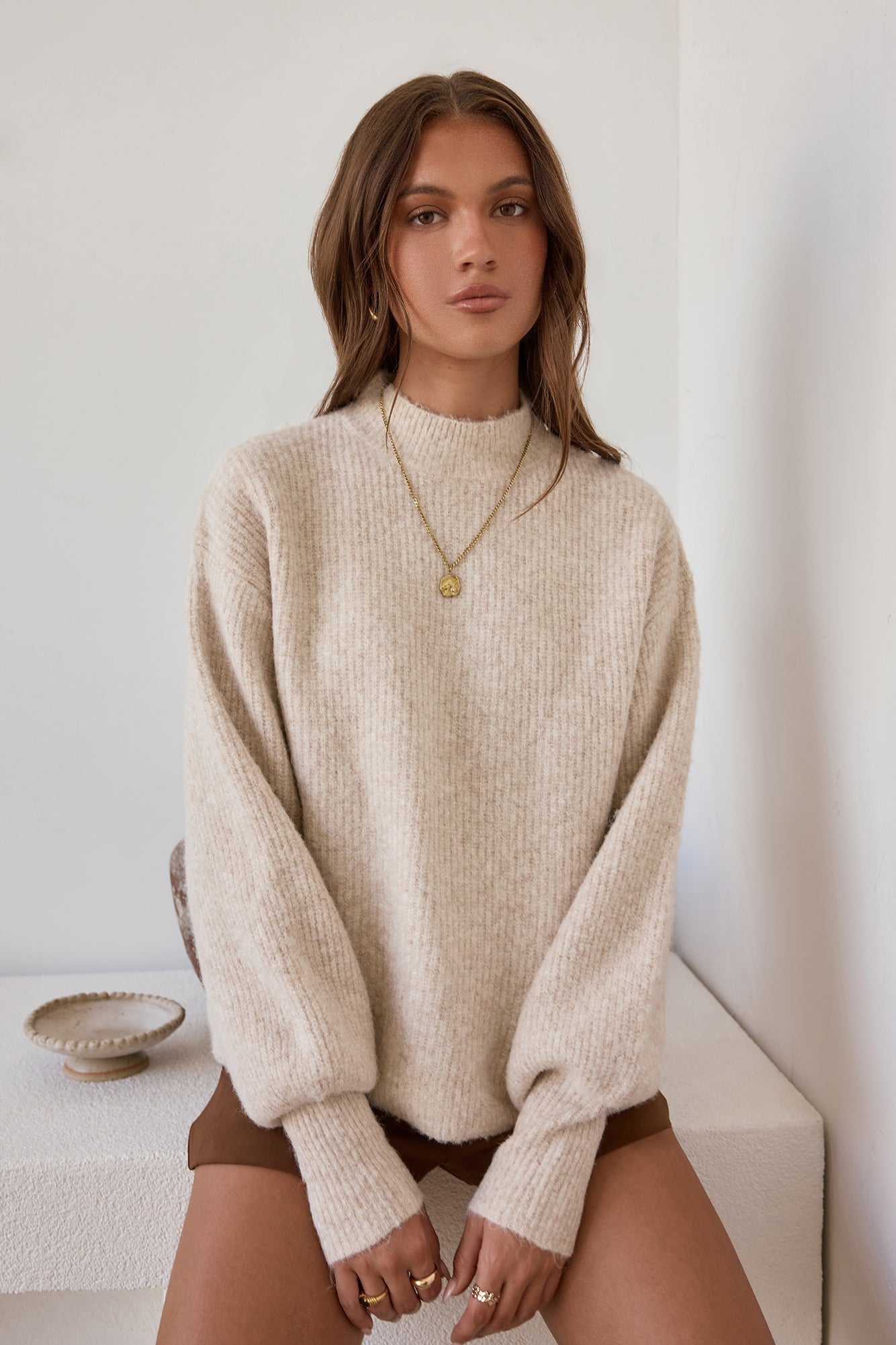 Alpine Affair Fluffy Sweater Oatmeal