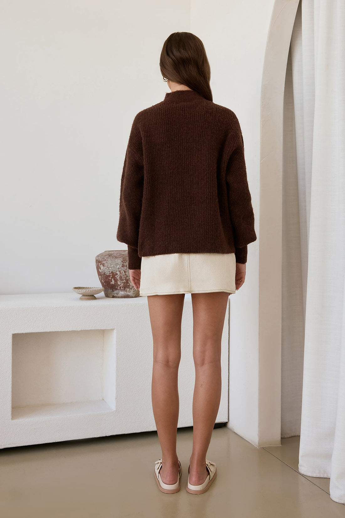 Alpine Affair Fluffy Sweater Brown