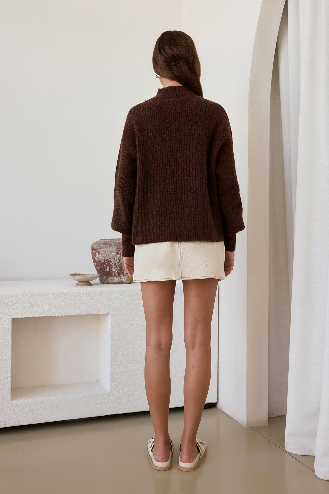 Alpine Affair Fluffy Sweater Brown