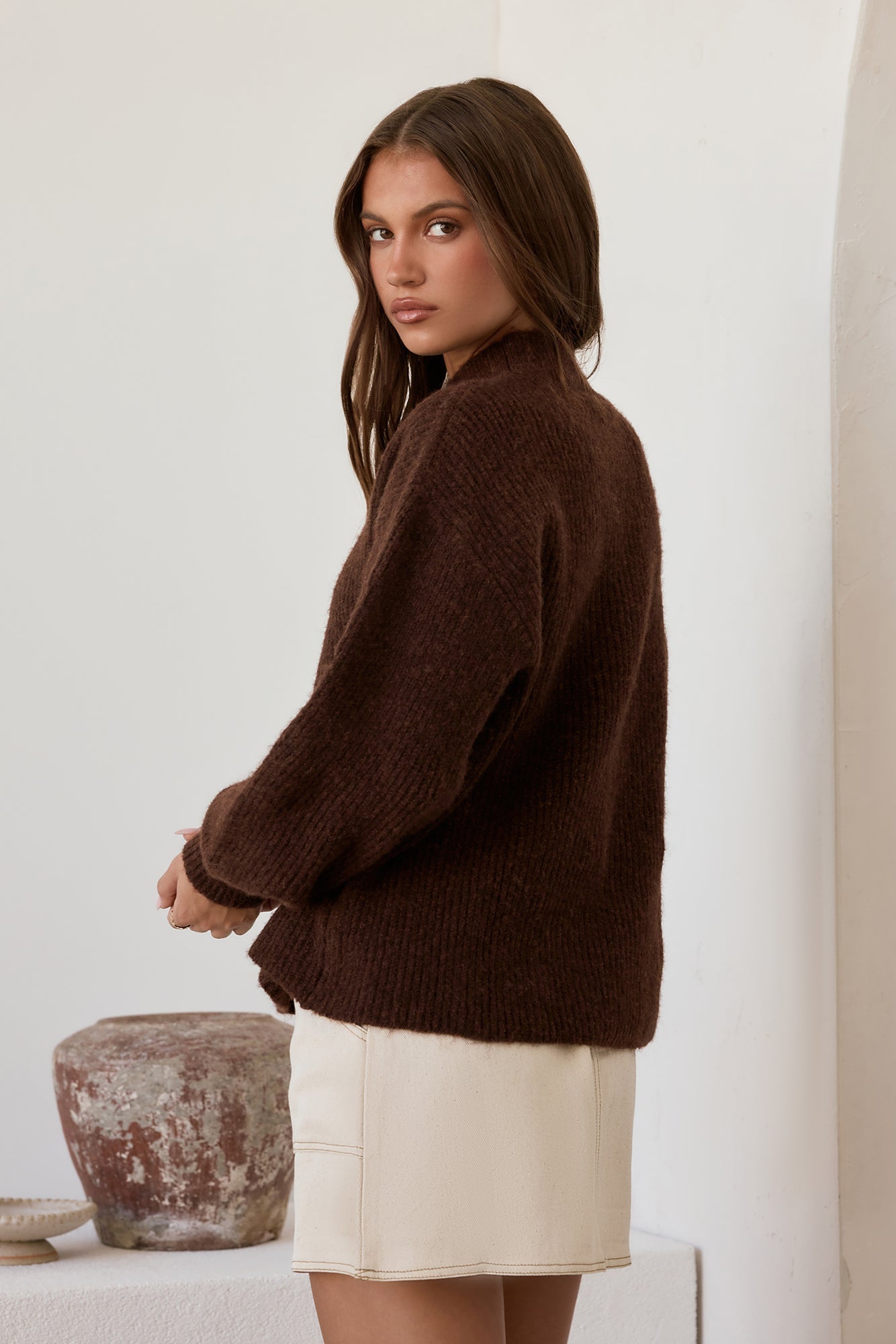 Alpine Affair Fluffy Sweater Brown