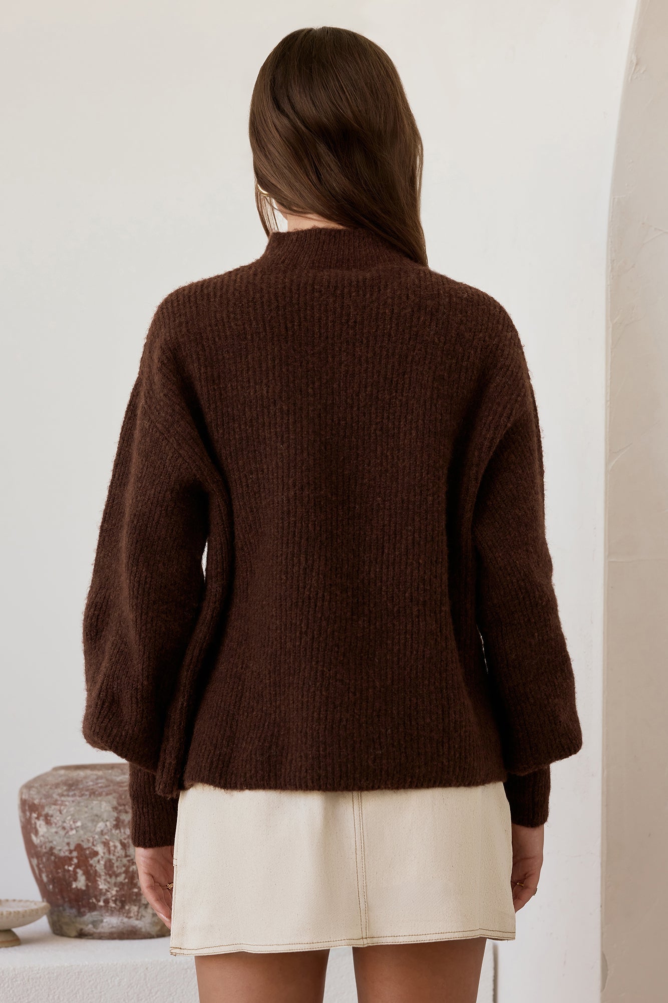 Alpine Affair Fluffy Sweater Brown