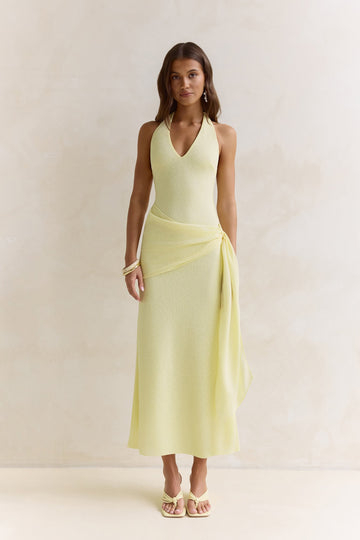 Sun Chasers Halter Maxi Dress Yellow