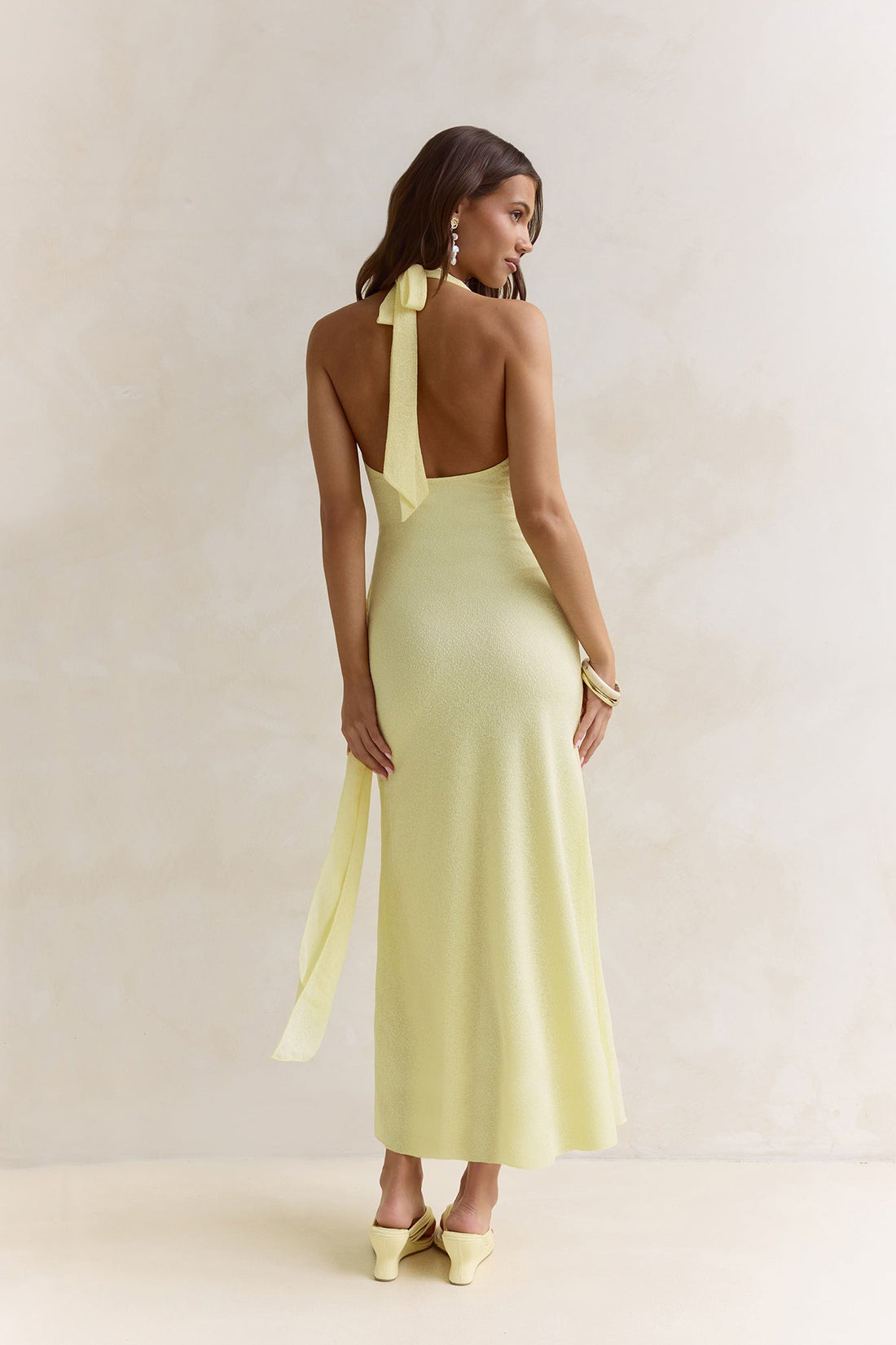 Sun Chasers Halter Maxi Dress Yellow