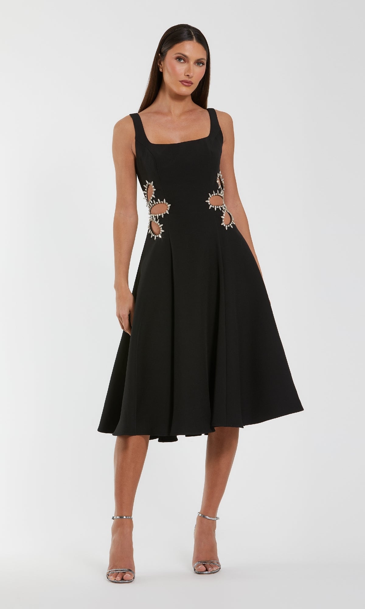 A-Line Black Wedding-Guest Dress: Mac Duggal 27656