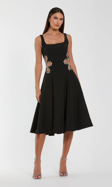 A-Line Black Wedding-Guest Dress: Mac Duggal 27656