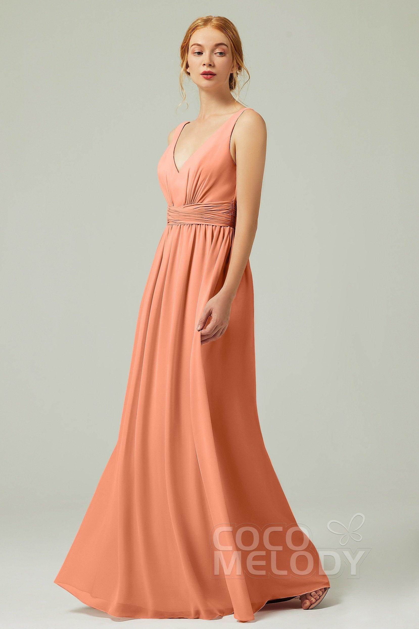 A-Line Floor Length Chiffon Bridesmaid Dress CB0318