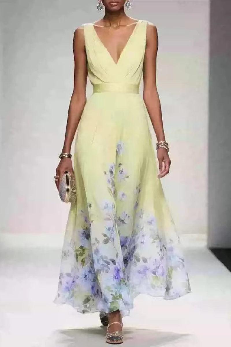 A-Line Tea Length Chiffon Wedding Guest Dress 922638194251