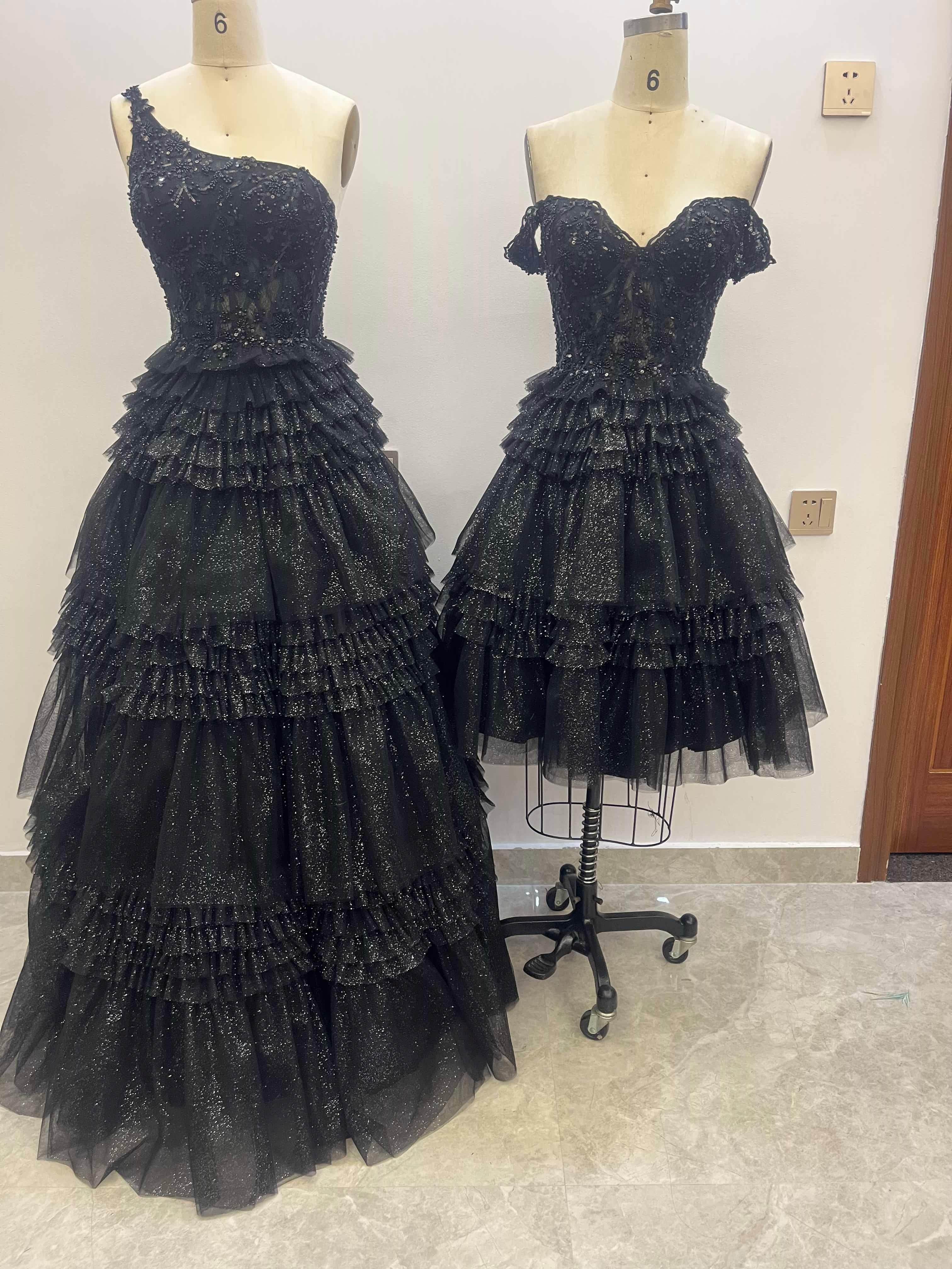 A Line Floor Length Tulle Prom Dresses CS0936