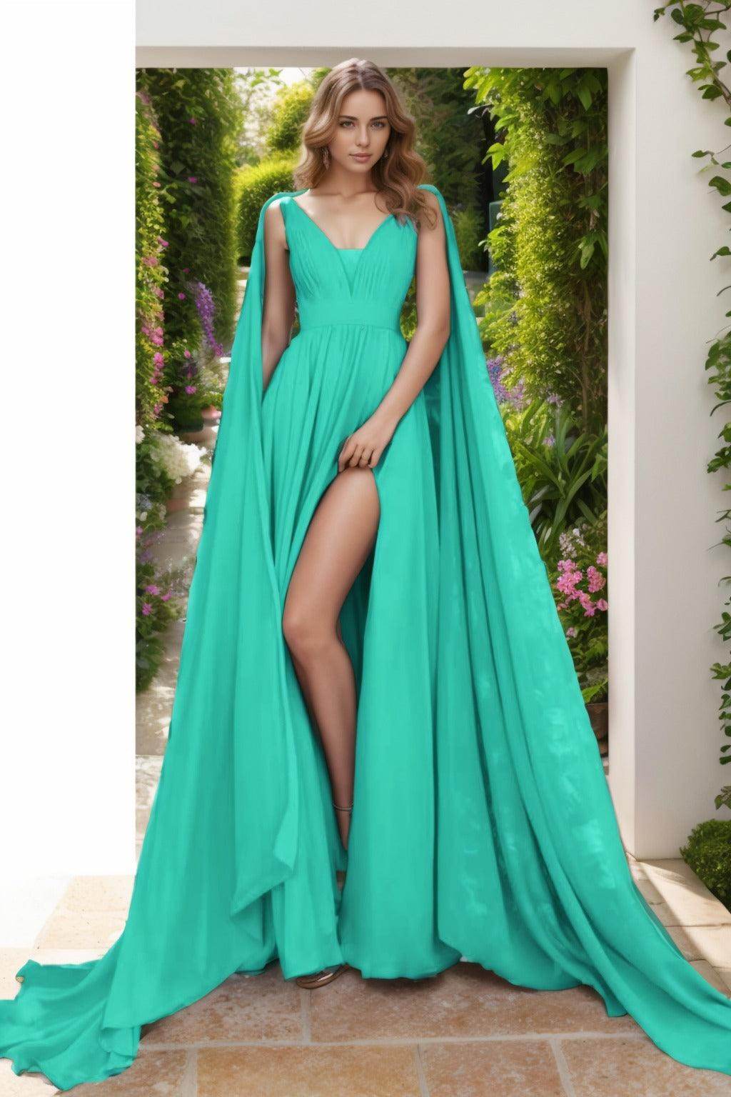 A-Line Floor Length Chiffon Prom Dress CS0454