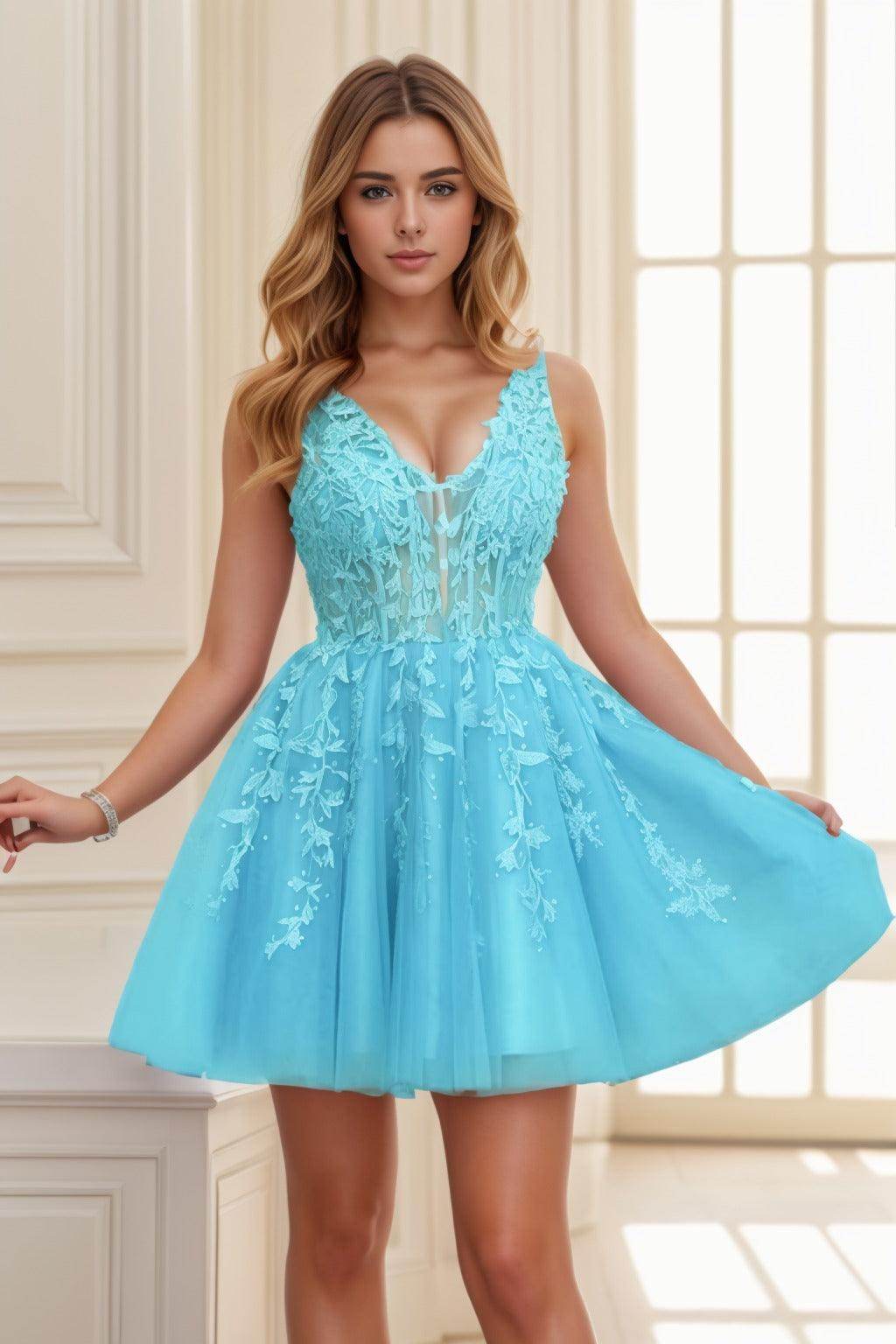 A-line Short-Mini Tulle Prom Dress CS0410