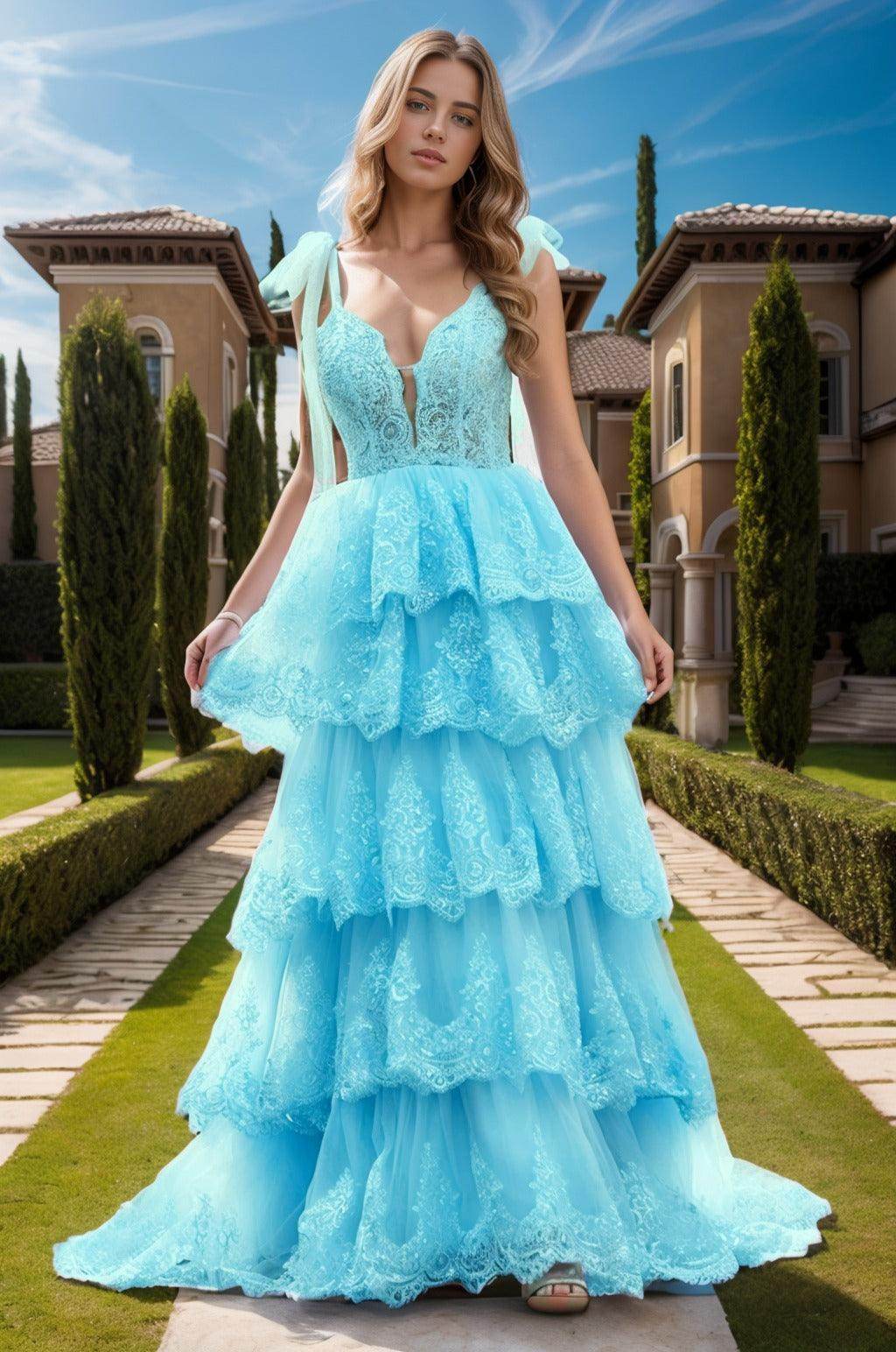 Ball Gown Sweep-Brush Train Tulle Prom Dress CS0461