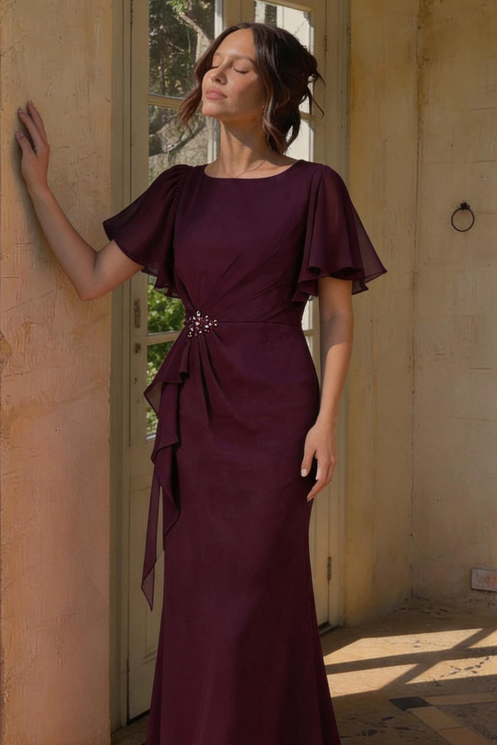 Sheath-Column Maxi Chiffon Mother Dress CM0250