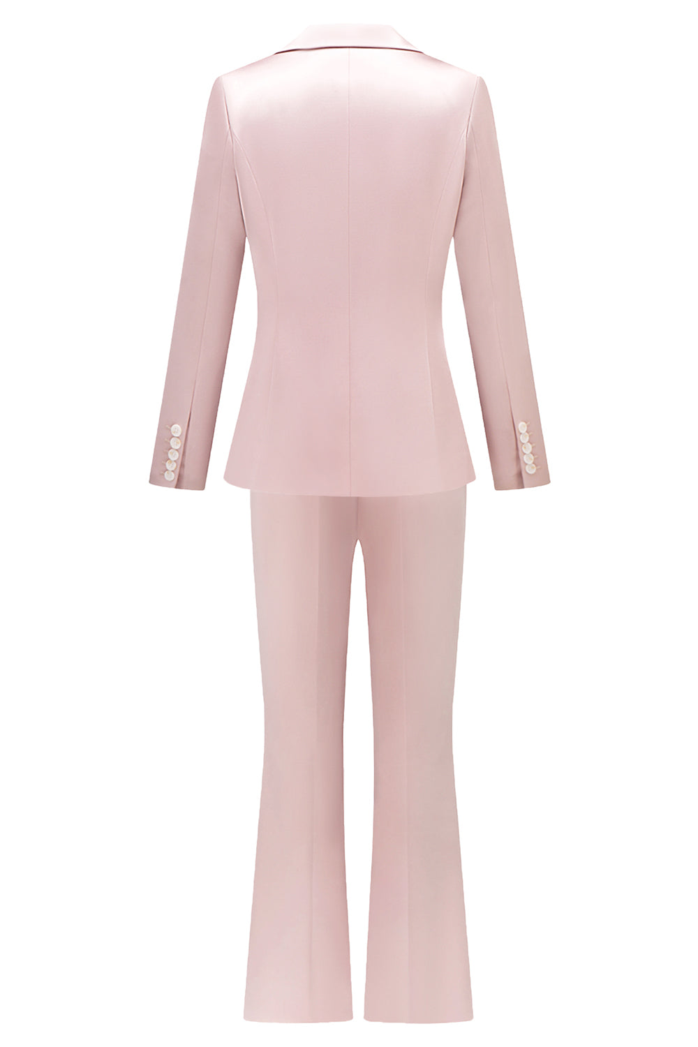 Grey Pink 2 Pieces Notched Lapel Long Sleeves Women Suits