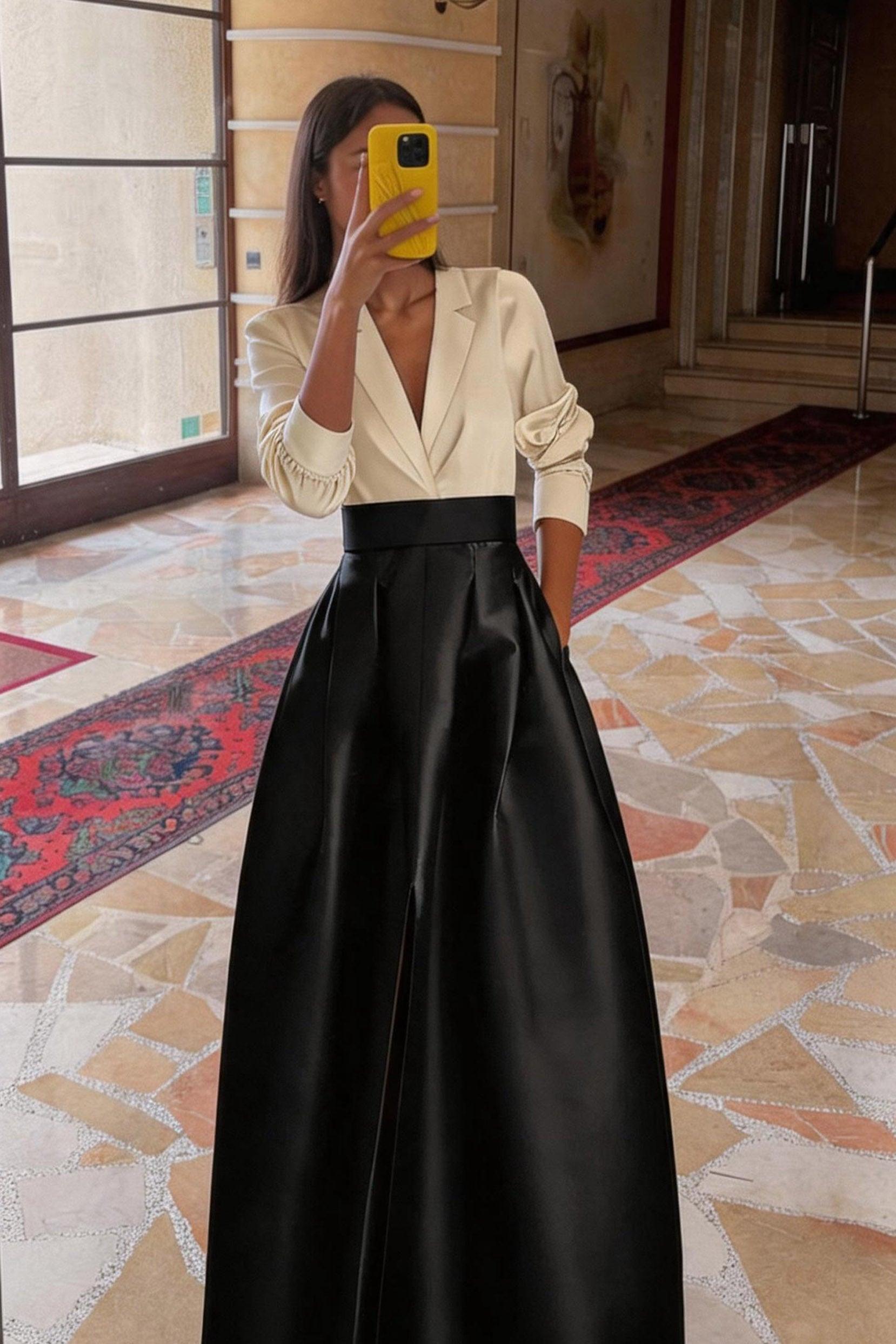 A Line Jewel Neck V-Neck Long Sleeves Mother Dresses CM0342