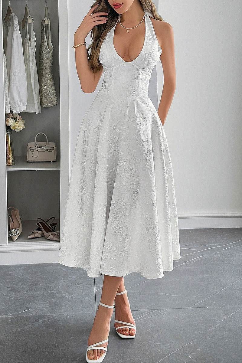 A-Line Midi Jacquard Casual Dresses 926130593341
