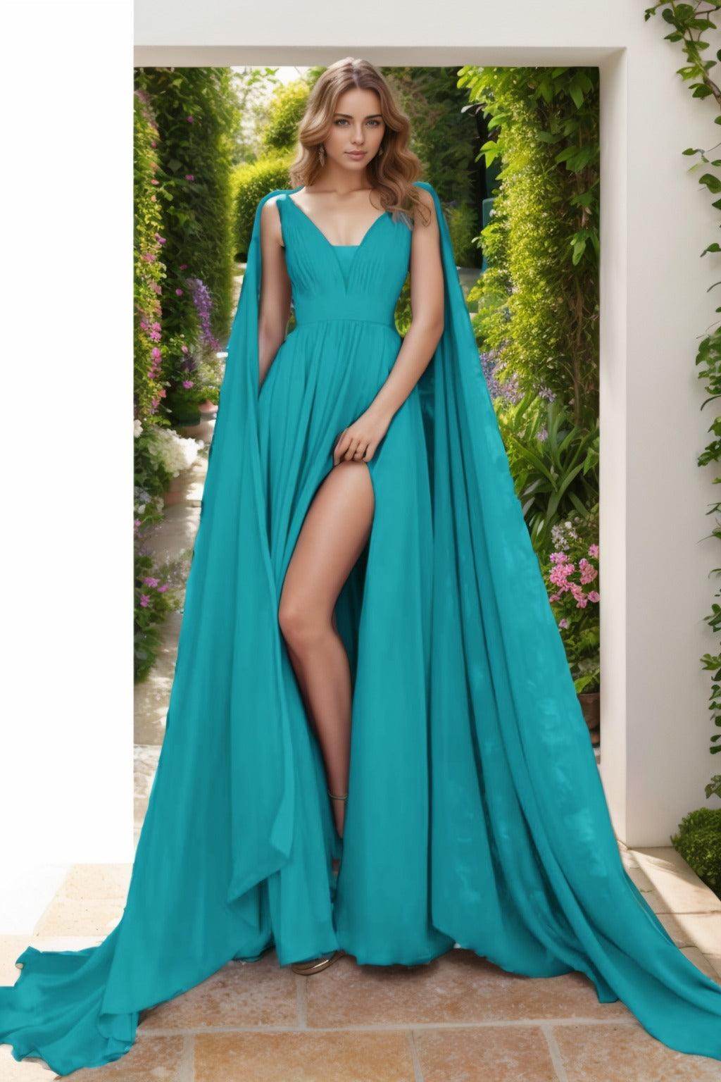 A-Line Floor Length Chiffon Prom Dress CS0454