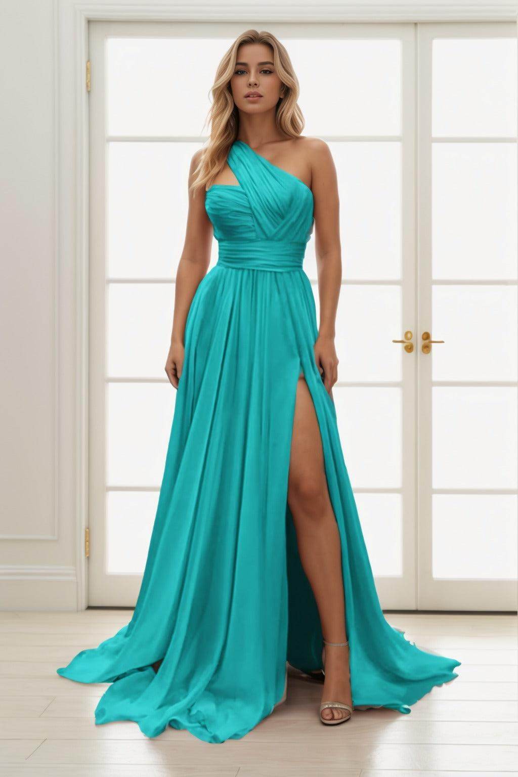 A-Line Maxi Chiffon Prom Dress CS0435