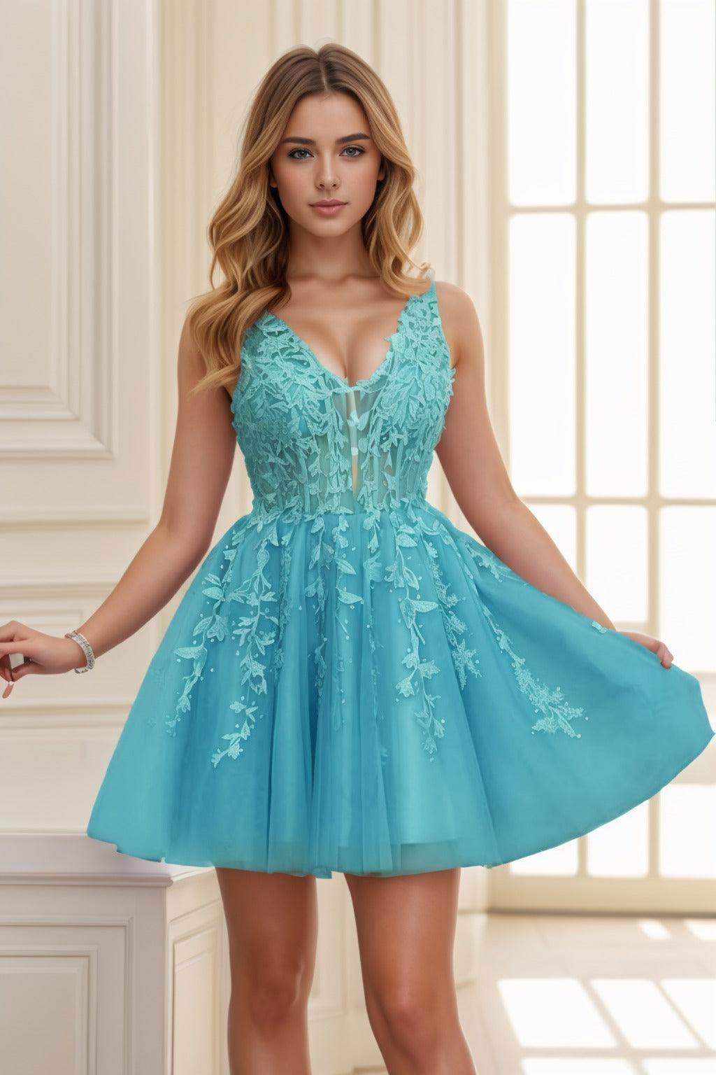 A-line Short-Mini Tulle Prom Dress CS0410