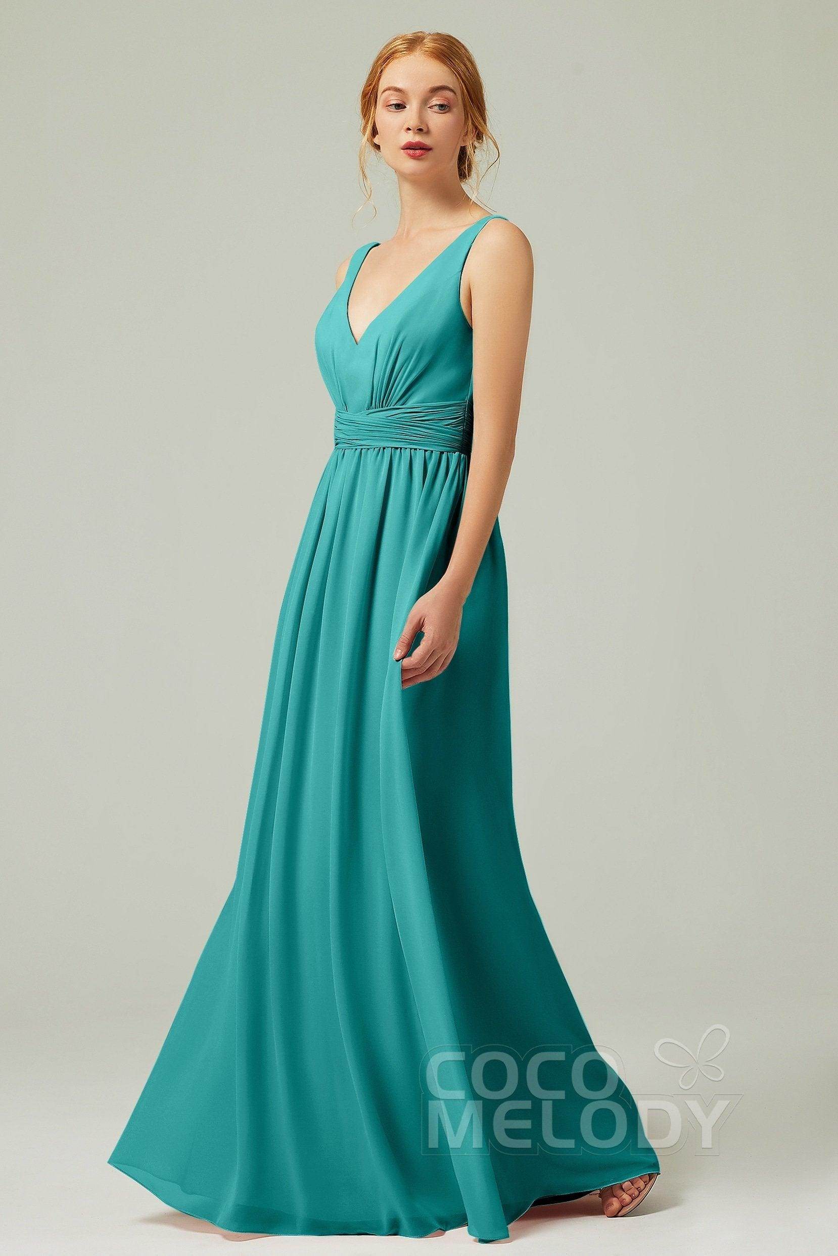 A-Line Floor Length Chiffon Bridesmaid Dress CB0318