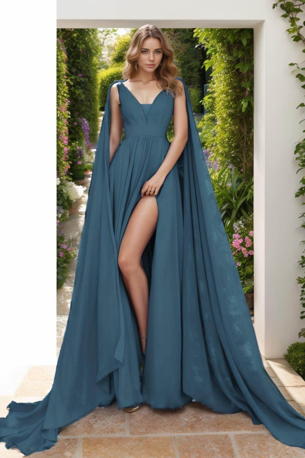 A-Line Floor Length Chiffon Prom Dress CS0454