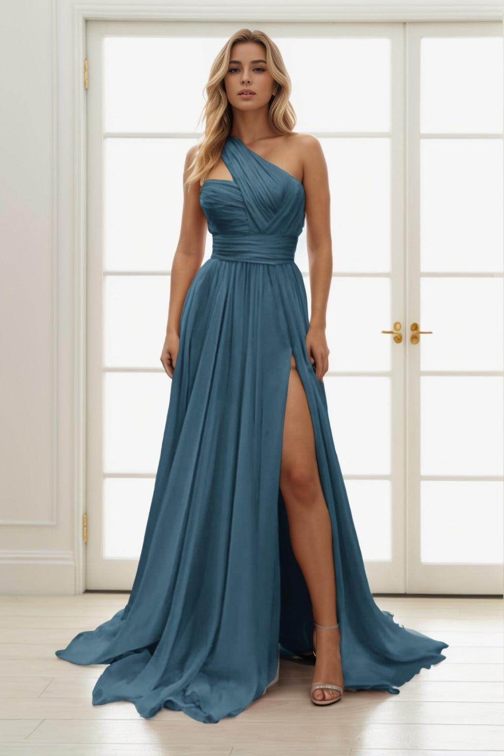 A-Line Maxi Chiffon Prom Dress CS0435
