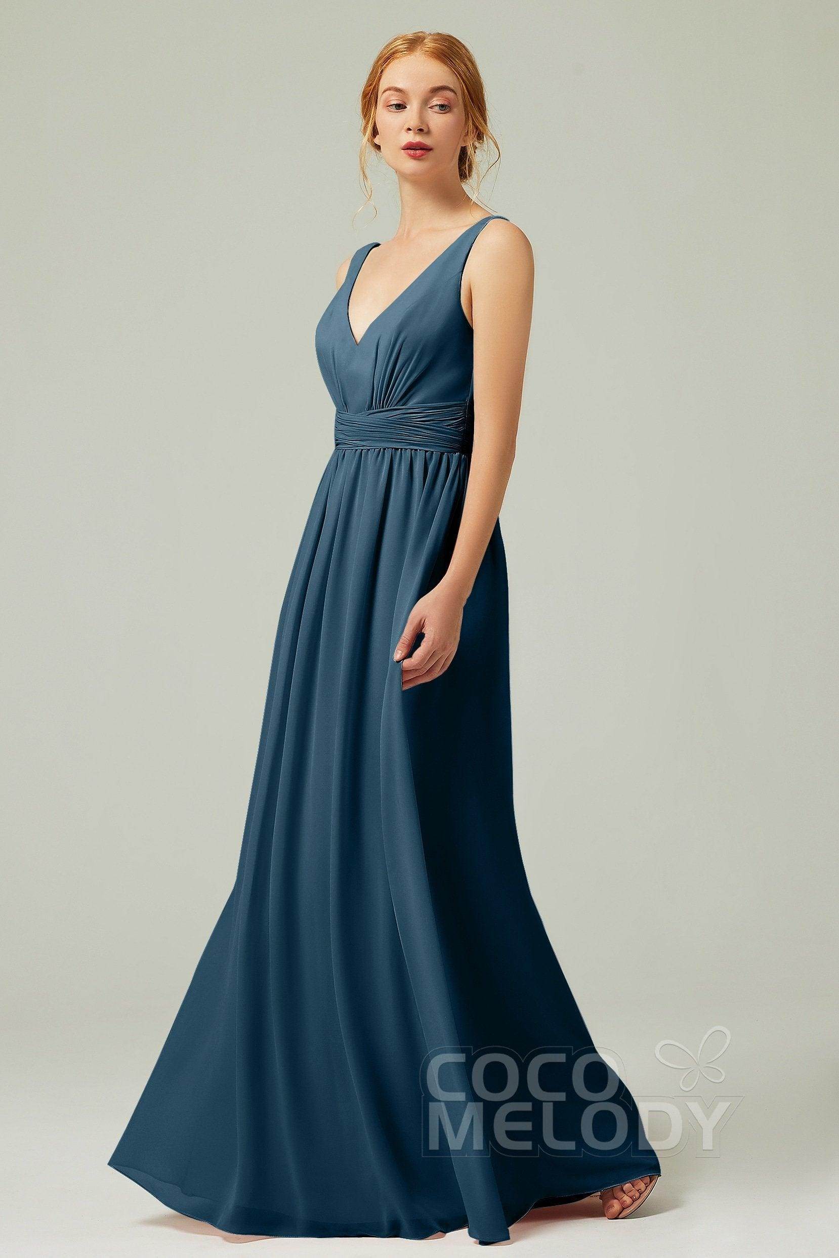 A-Line Floor Length Chiffon Bridesmaid Dress CB0318