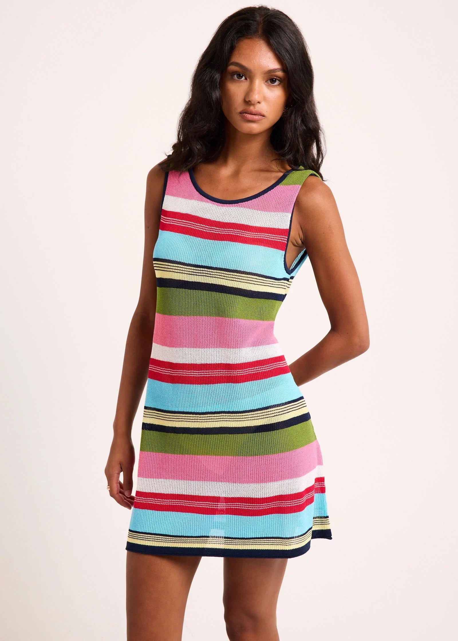 Alicante Stripes Knit Mini Dress
