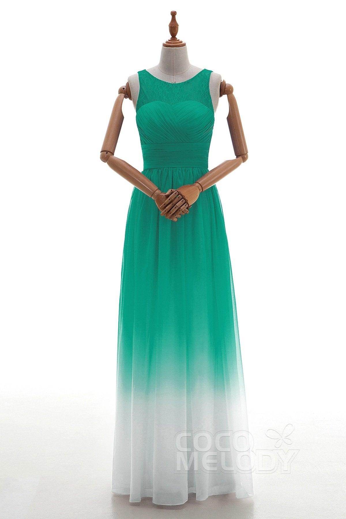 Sheath Floor Length Chiffon Lace Bridesmaid Dress Formal Dresses BD160002
