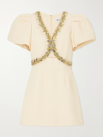 Alexandrite embellished cady mini dress