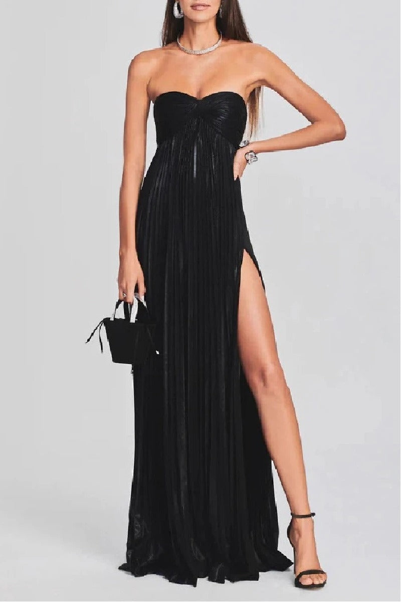 A-Line Floor Length Bronzing Fabric Wedding Guest Dress 971542045191