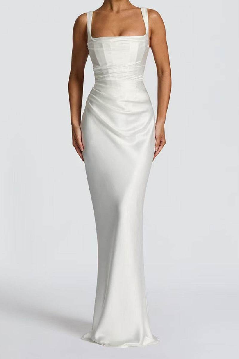 Sheath-Column Maxi Satin Formal Evening Dresses 971343877638