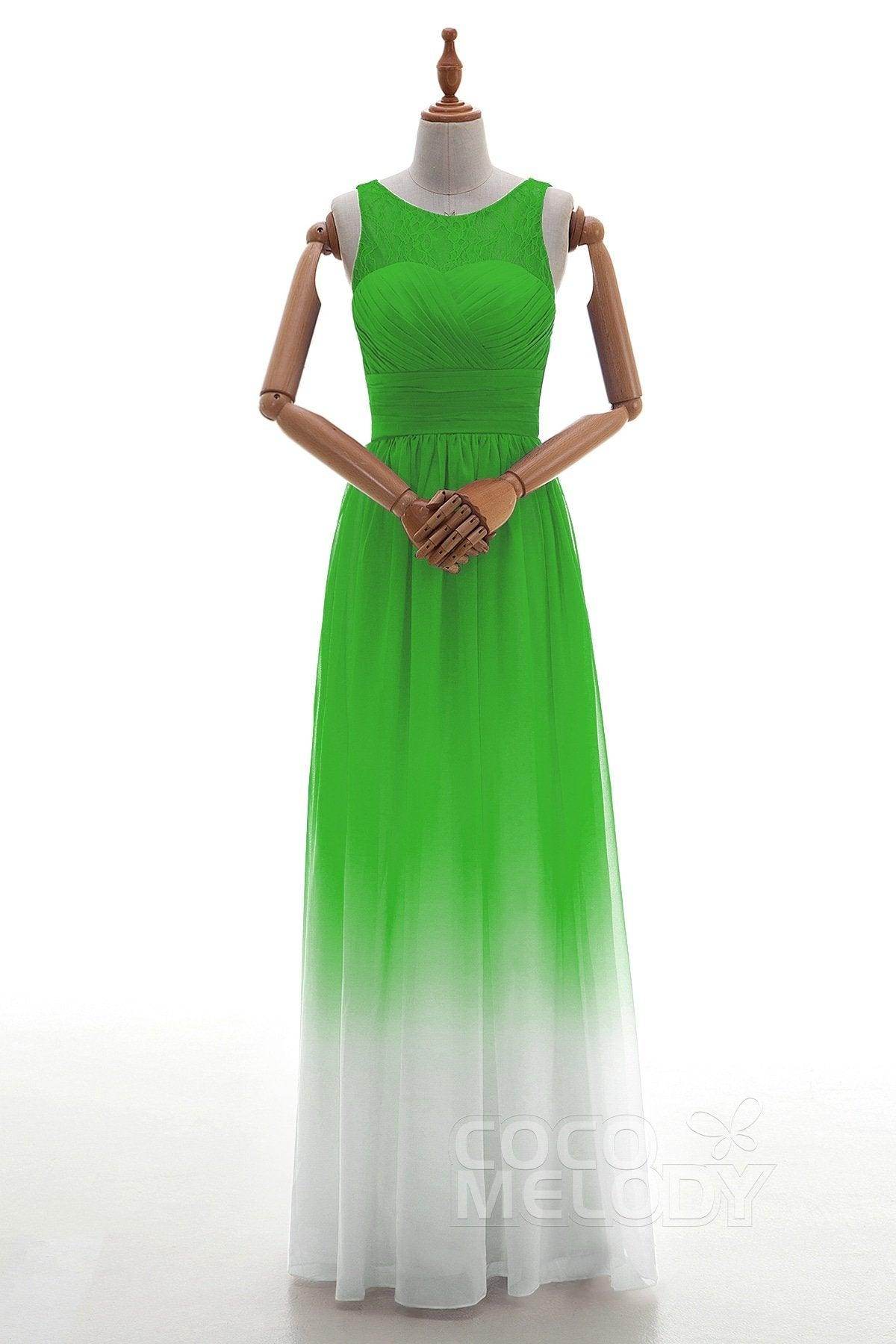 Sheath Floor Length Chiffon Lace Bridesmaid Dress Formal Dresses BD160002