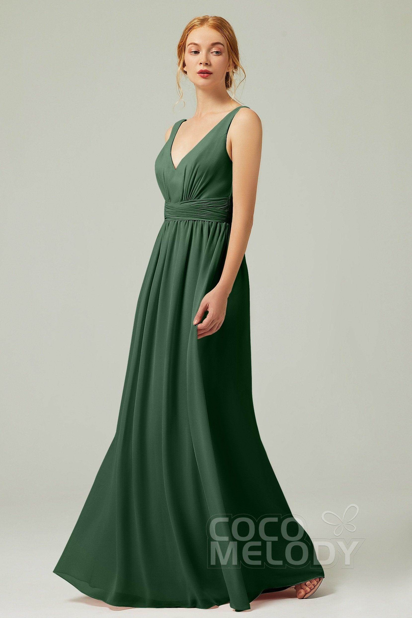 A-Line Floor Length Chiffon Bridesmaid Dress CB0318