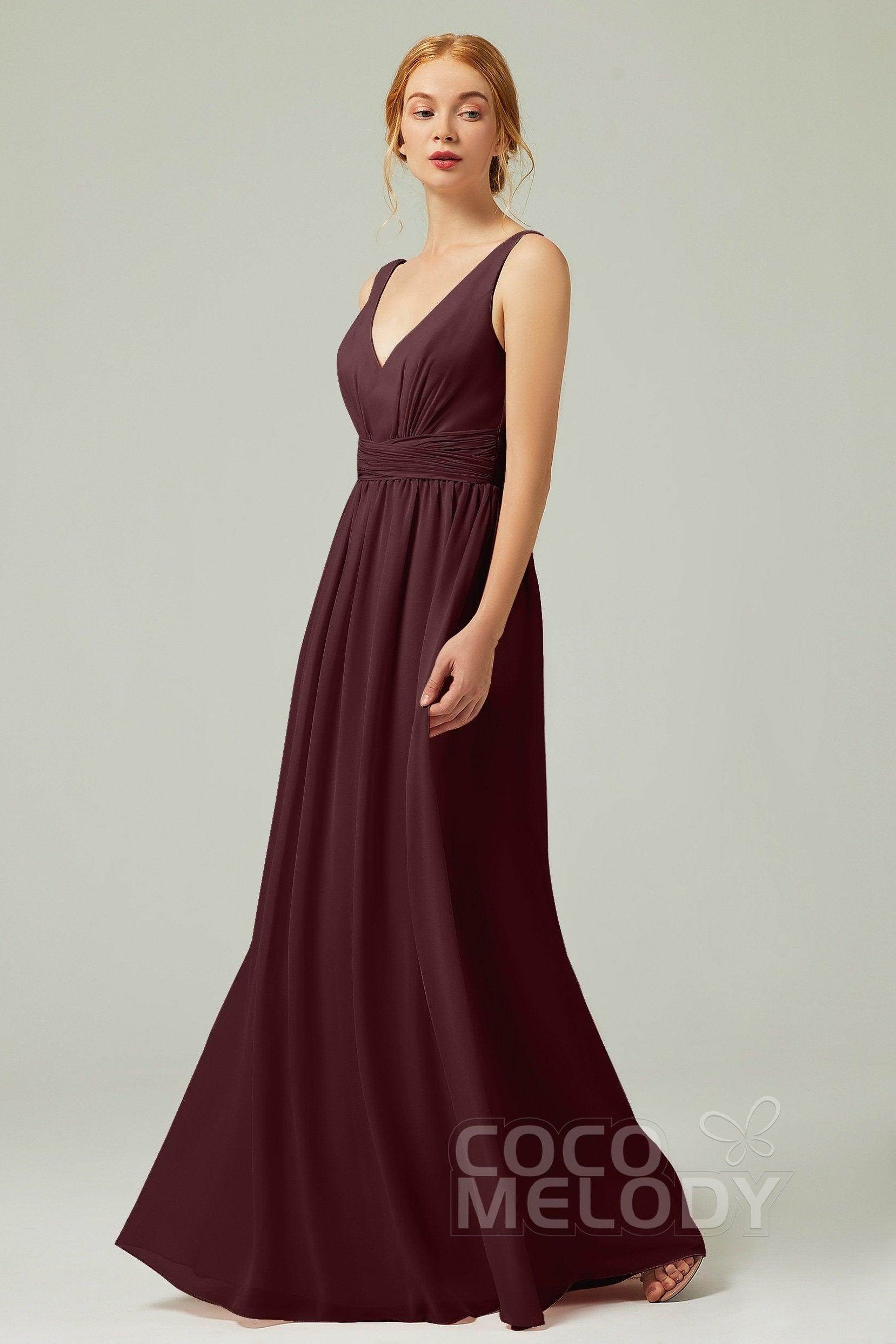A-Line Floor Length Chiffon Bridesmaid Dress CB0318