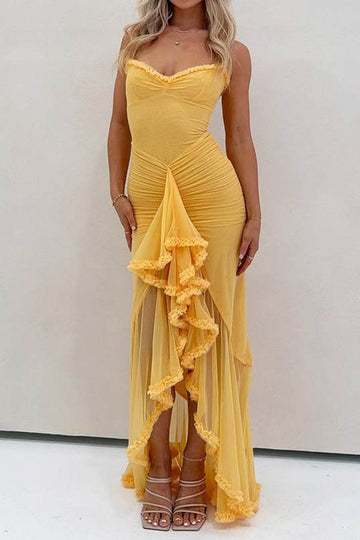 Trumpet-Mermaid High-Low Tulle Semi Formal Wedding guest dresses 833386514721
