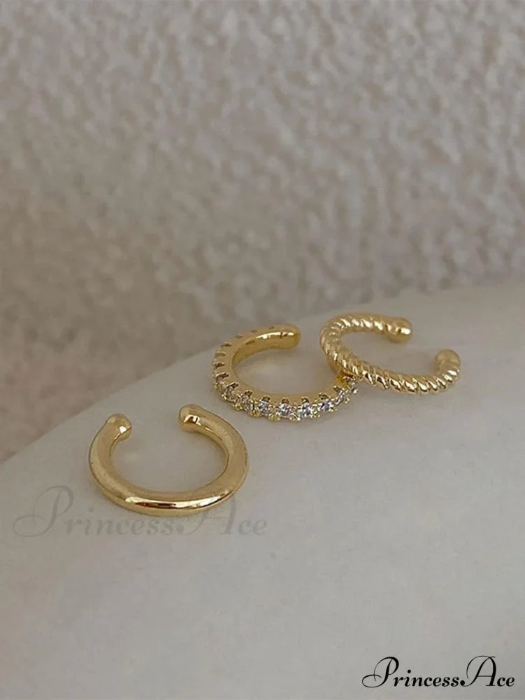 3pcs/set Fashion Zinc Alloy Textured Earrings