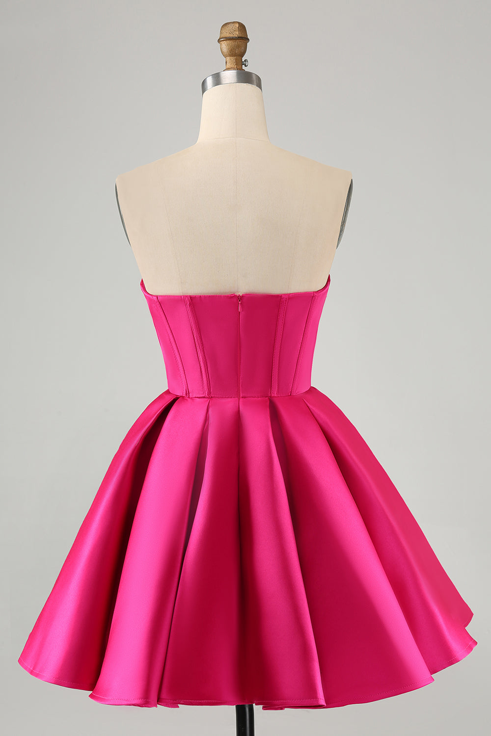 Cute Fuchsia A Line Sweetheart Corset Homecoming Dress with Beadings
