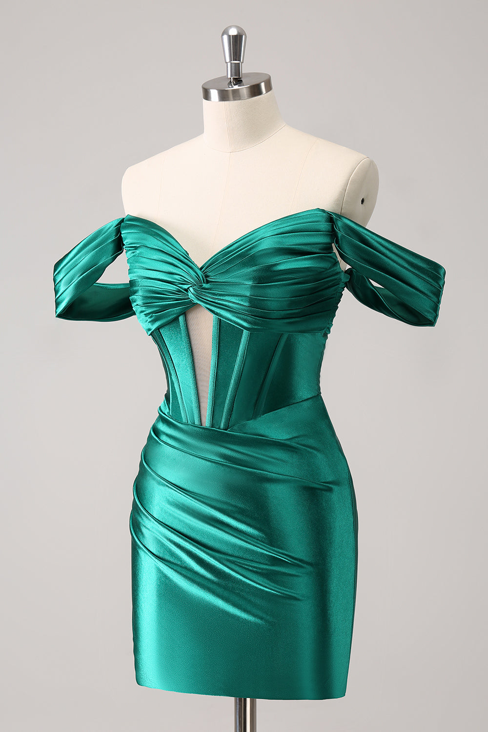 Fuchsia Tight Off the Shoulder Corset Satin Homecoming Dress