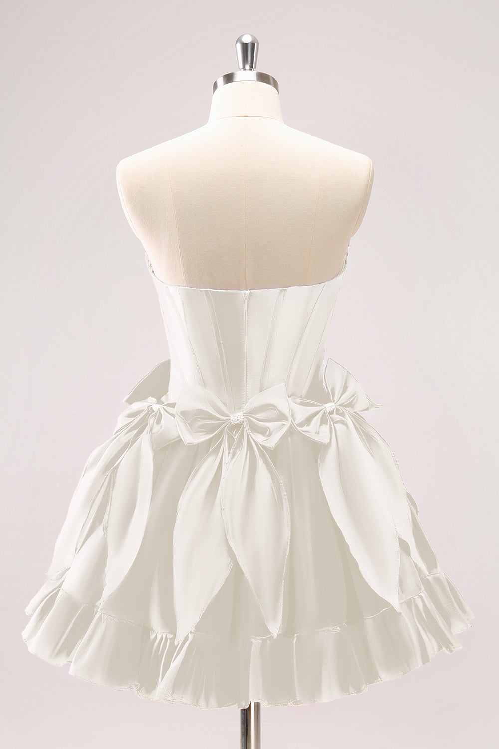Fuchsia A Line Strapless Corset Short Homecoming Dress With Bows
