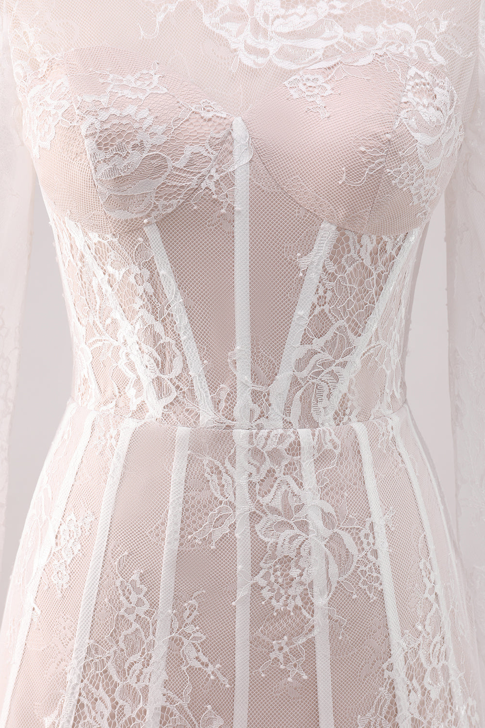 White Long Sleeves Corset Lace Short Homecoming Dress
