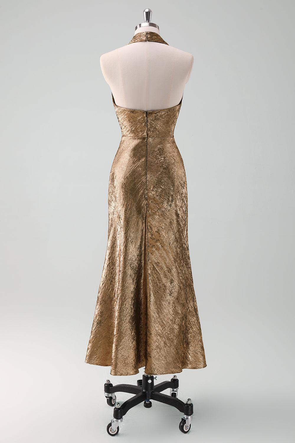 Golden Mermaid Halter Mother Of The Bride Dress