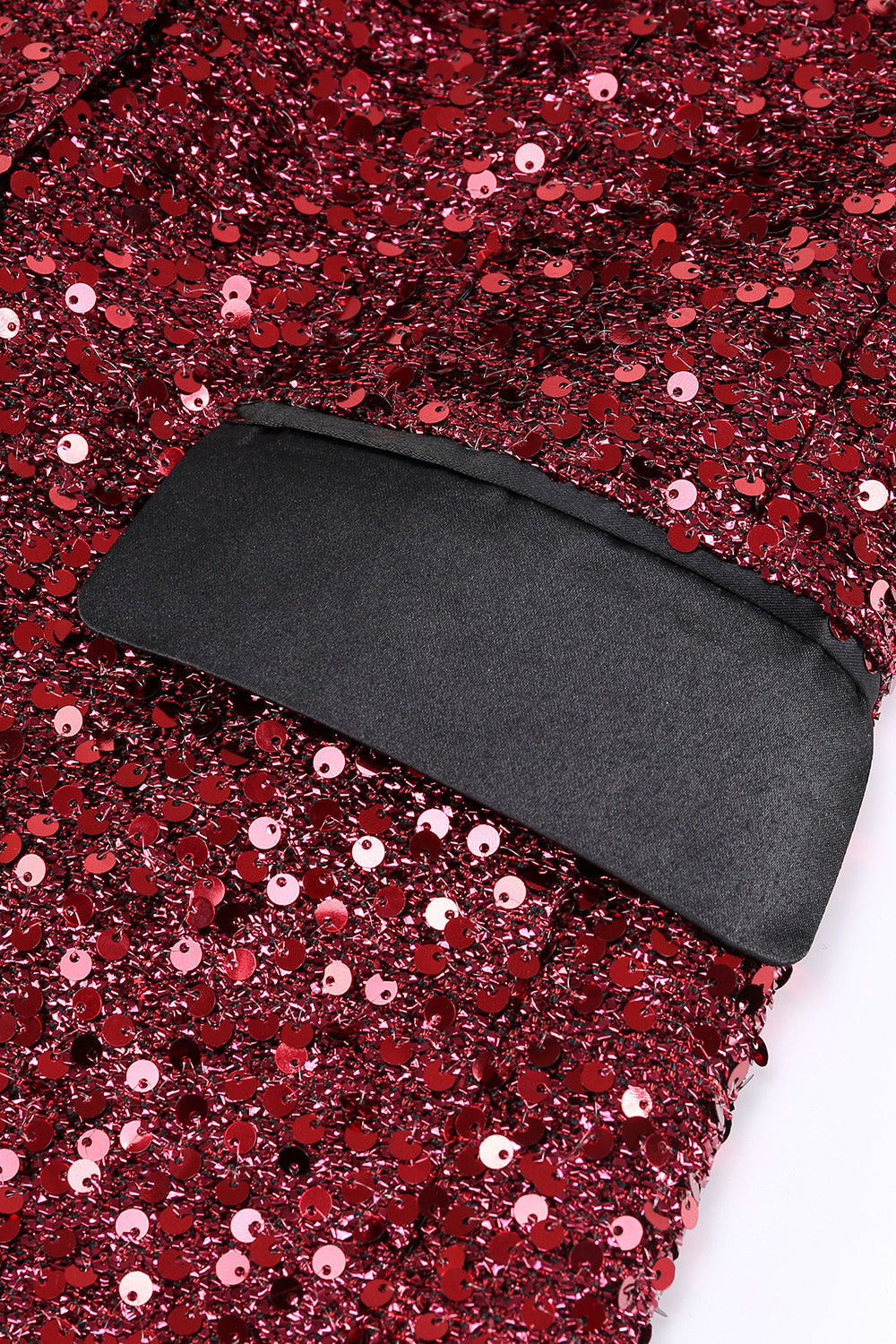Sparkly Burgundy Bodycon Maxi Women's Blazer