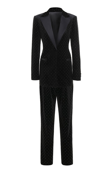 Black Bots Pockets 2 Pieces Women's Suits