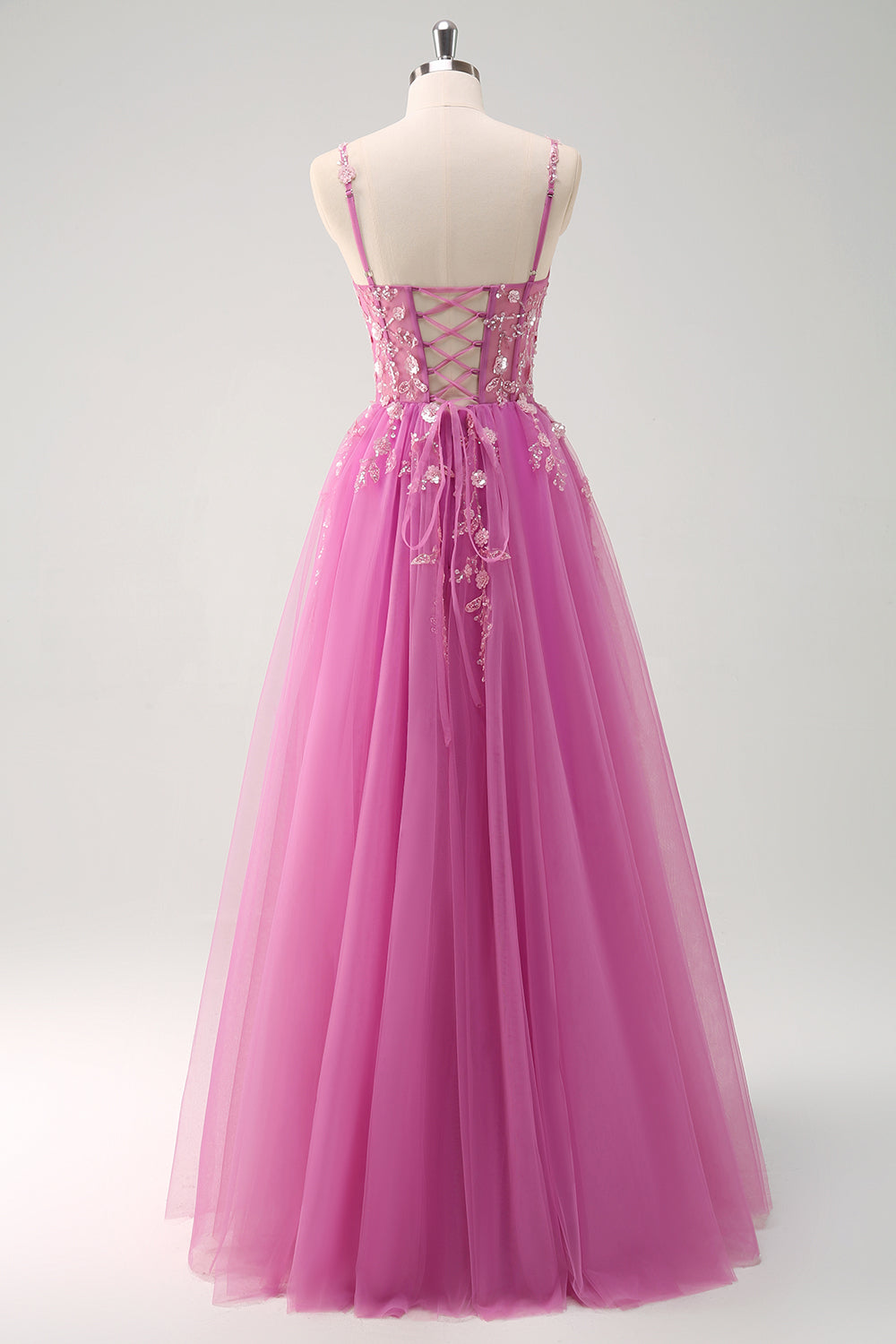 Sparkly Floral Green Corset Tulle Long Prom Dress with Lace