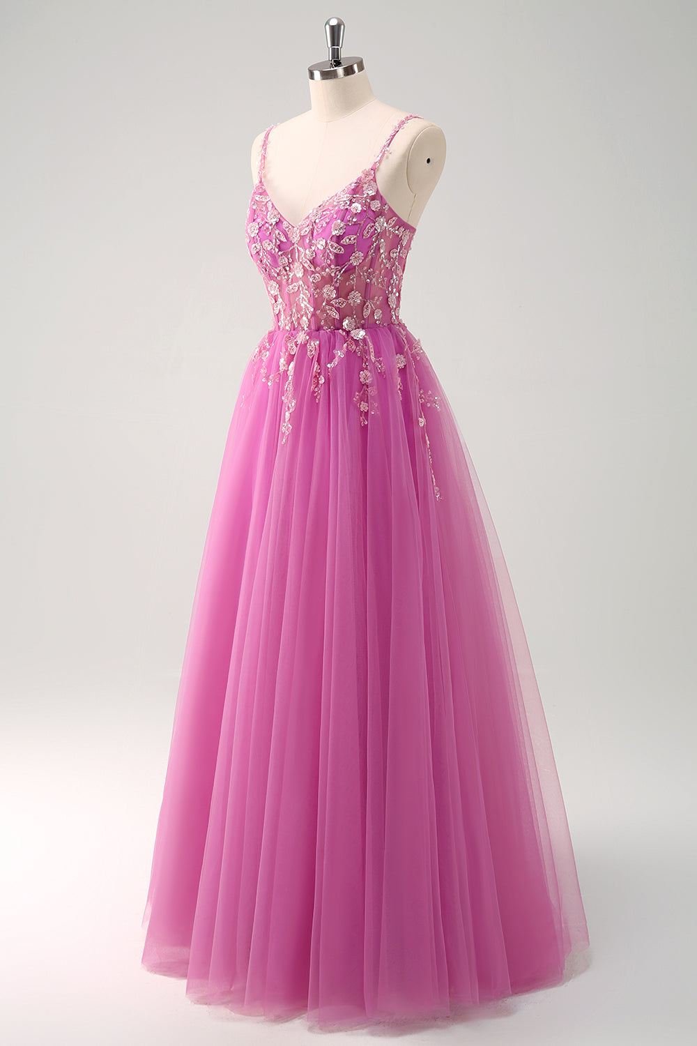 Sparkly Floral Green Corset Tulle Long Prom Dress with Lace