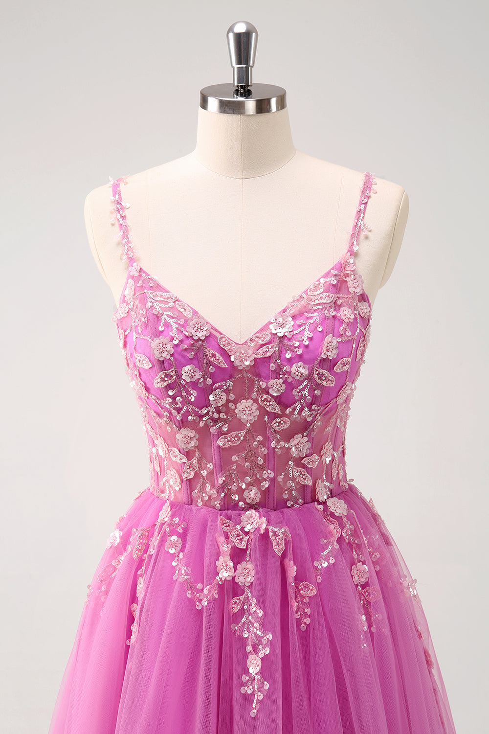 Sparkly Floral Green Corset Tulle Long Prom Dress with Lace