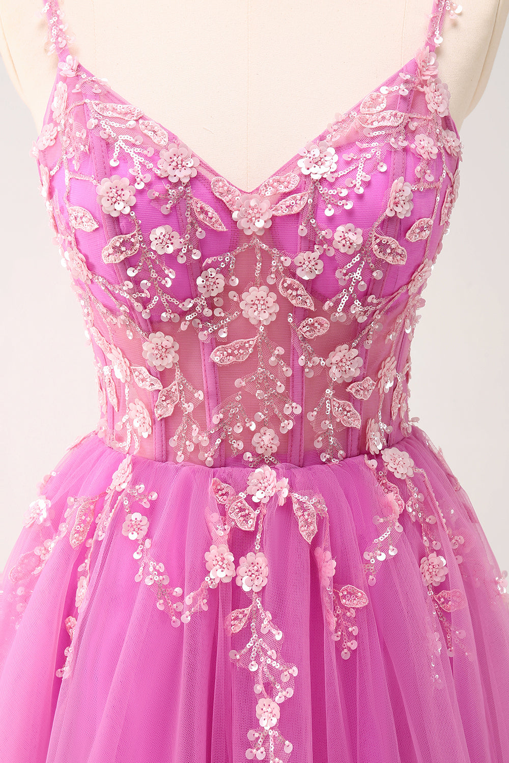 Sparkly Floral Green Corset Tulle Long Prom Dress with Lace