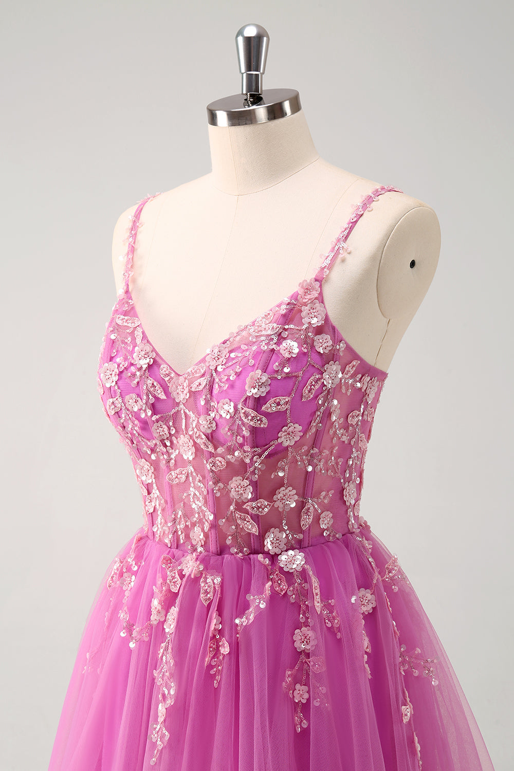 Sparkly Floral Green Corset Tulle Long Prom Dress with Lace